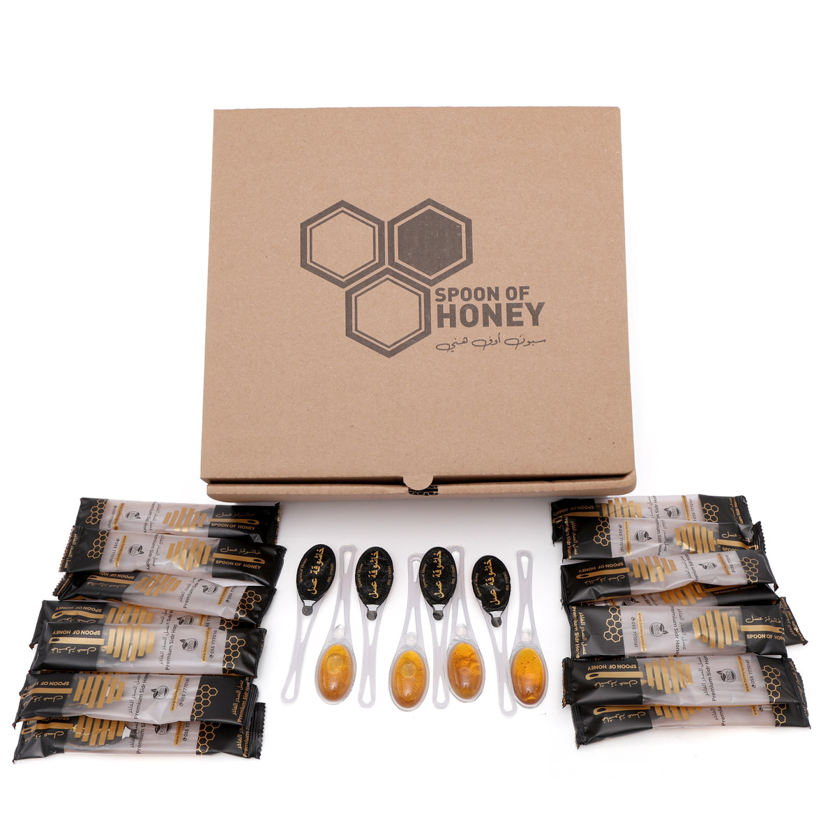 Premium Sidr Honey Spoons – Box of 50